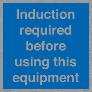 Induction required before using this equipment
